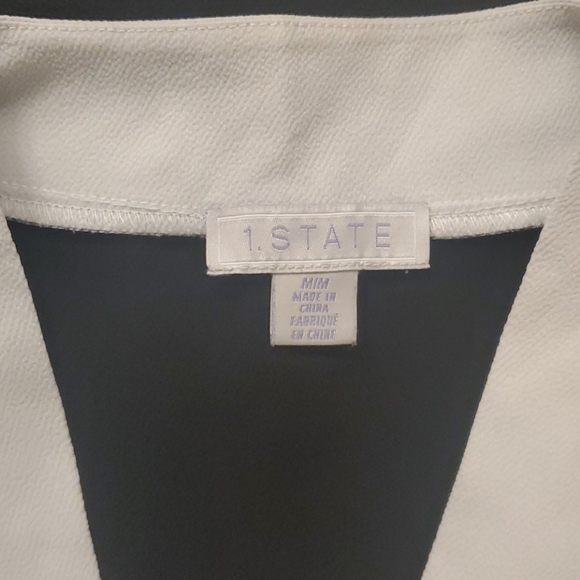 Black 1. State blouse with off-white trim - Picture 11 of 13